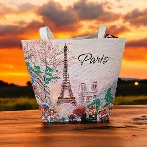 NWT Large Paris Tote Bag | Eiffel Tower | Travel Bag | Beach Bag